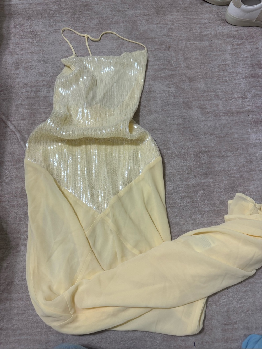 Peppermayo Pale Yellow Sequin Maxi Dress - Picture 2 of 4